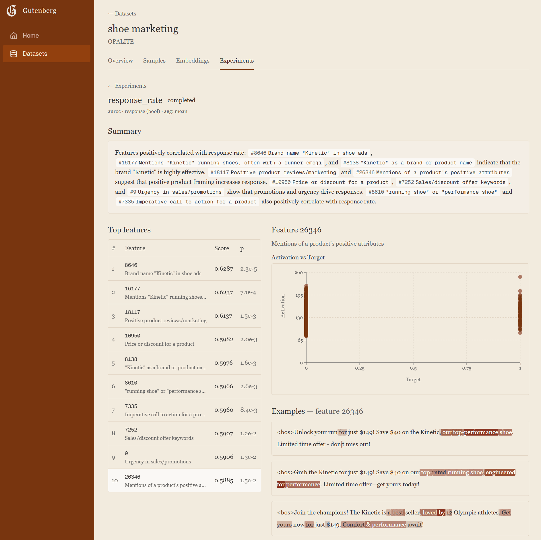 Sage product interface
